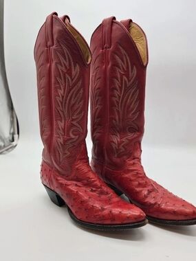 Justin 5879 Red Western Boots US 6 B